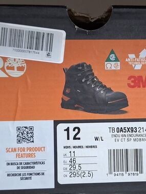 Timberland PRO Black and Orange Work Boot Box Art